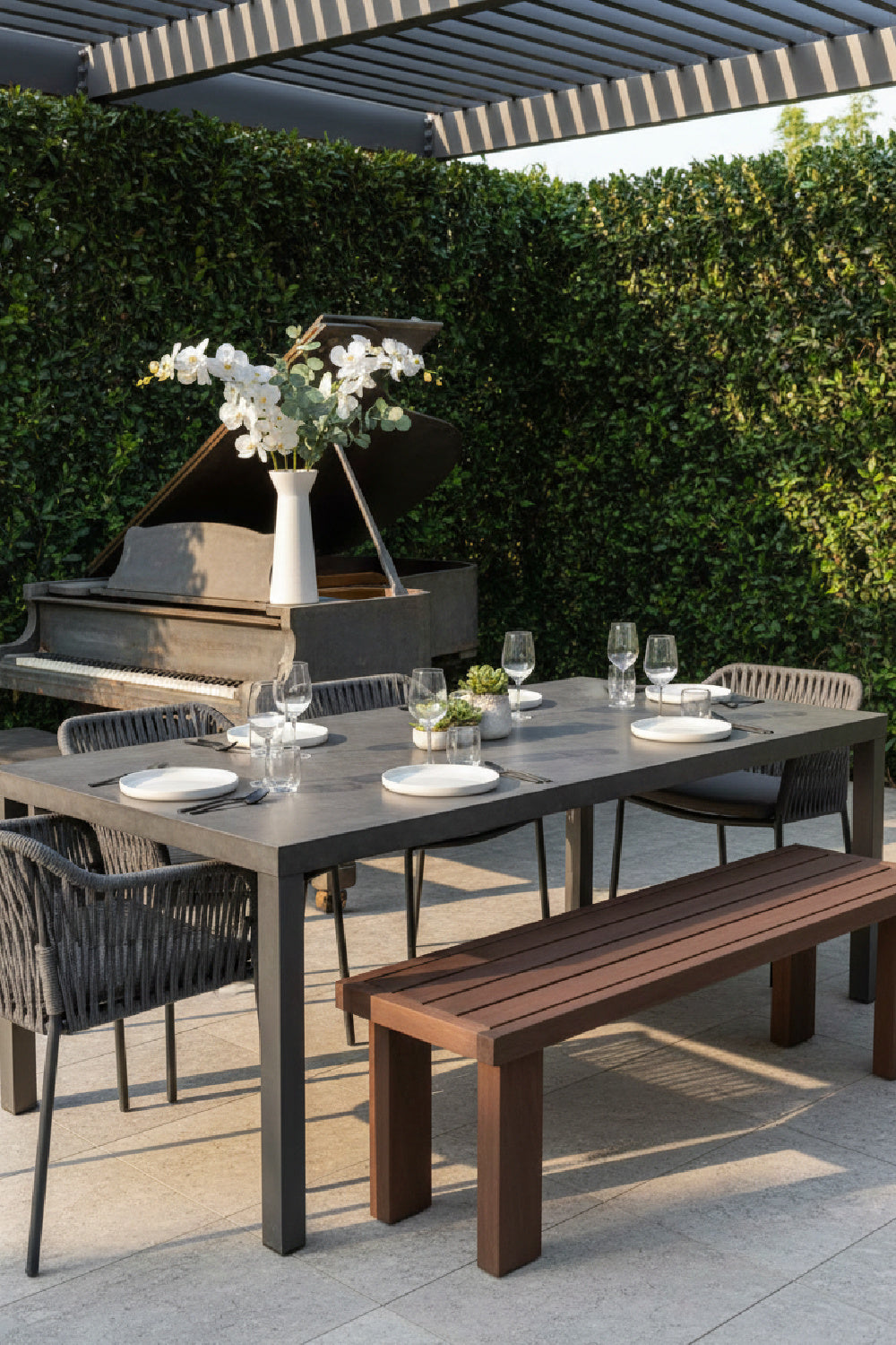   Modern European furniture - Solid Teak Outdoor Dining Bench - www.oroa.com | Oroa.com