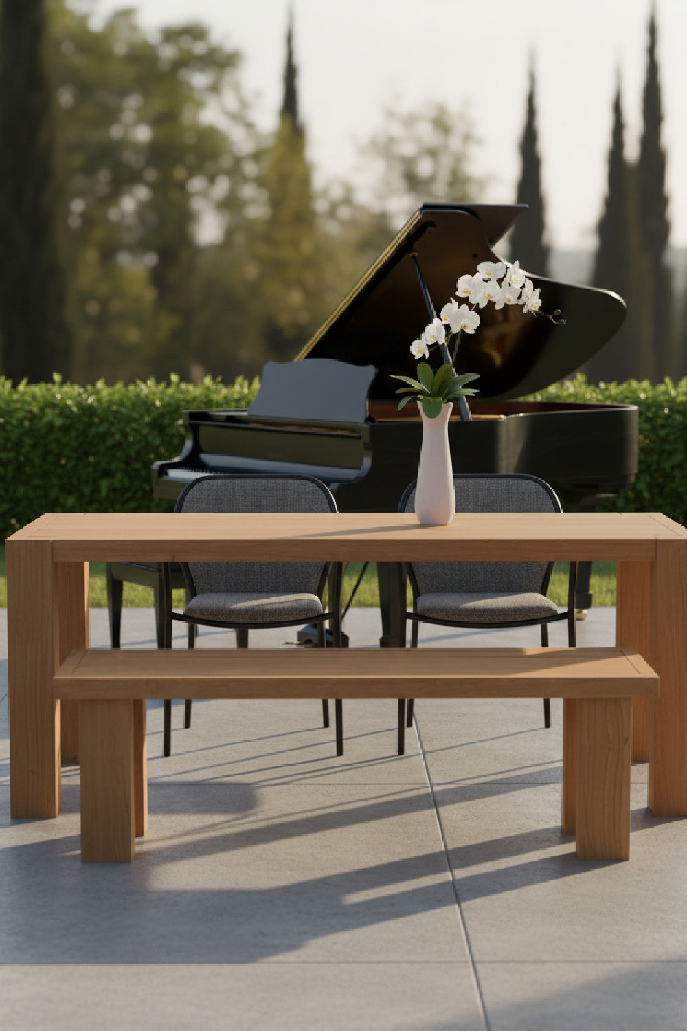   Modern European furniture - Solid Teak Outdoor Dining Bench - www.oroa.com | Oroa.com
