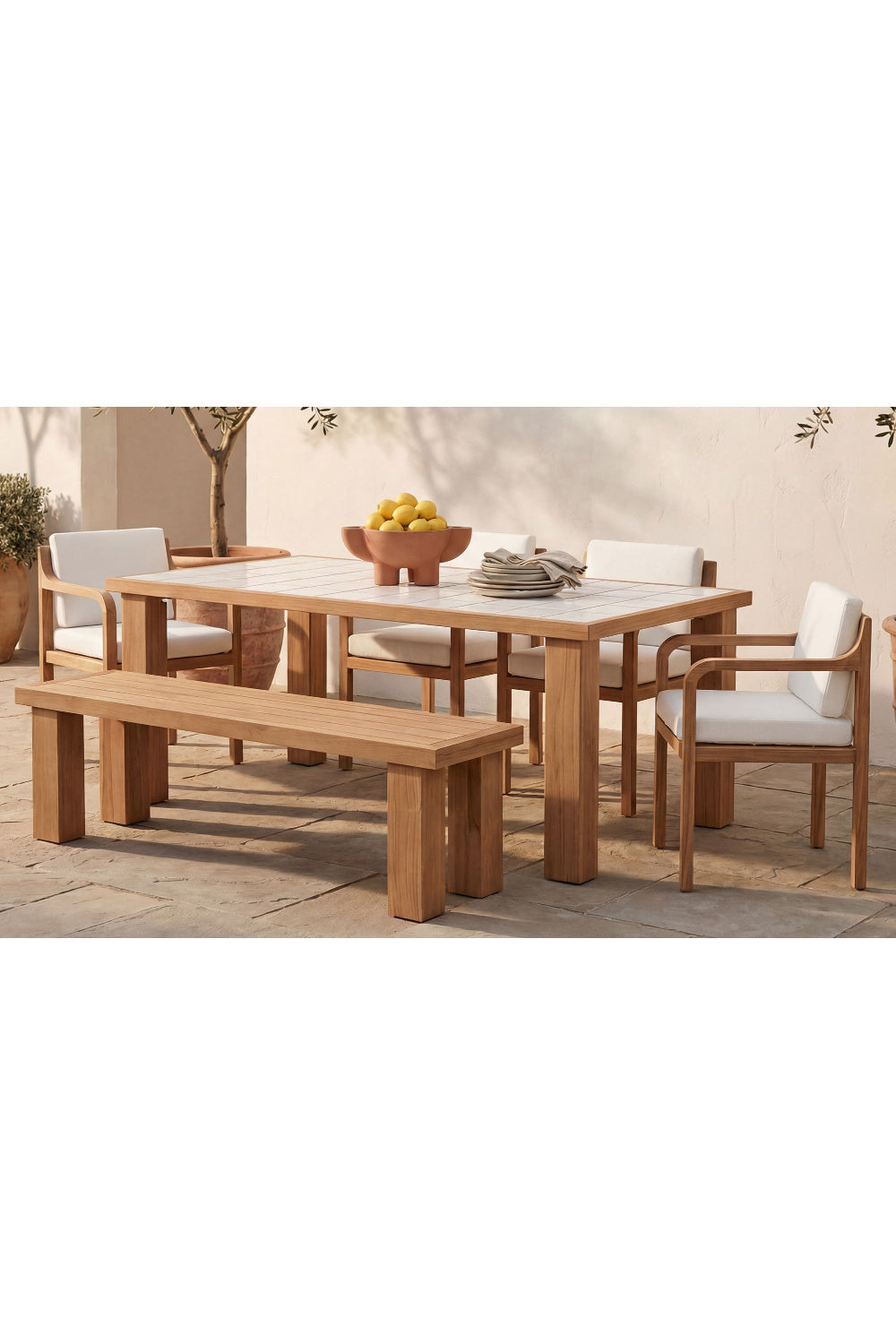   Modern European furniture - Solid Teak Outdoor Dining Bench - www.oroa.com | Oroa.com