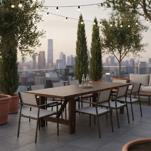   Slatted Teak Outdoor Dining Table | Oroa.com