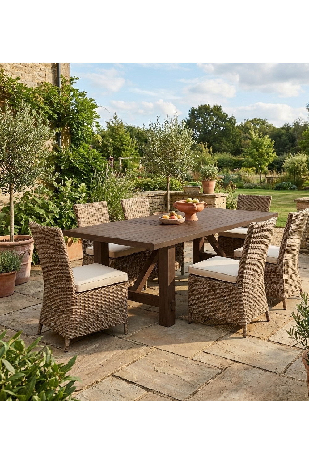   Slatted Teak Outdoor Dining Table | Oroa.com