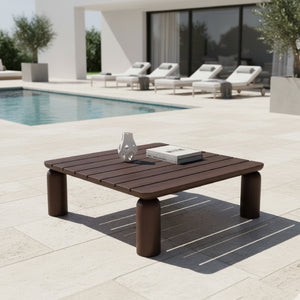 Modern or European furniture - Brown Teak Outdoor Coffee Table - link to oroa.com