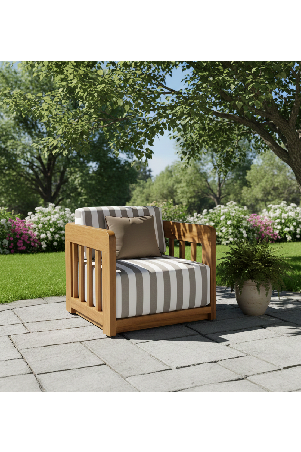 Brown Stripe Outdoor Accent Chair | Novi Living Adelaide | Oroa.com
