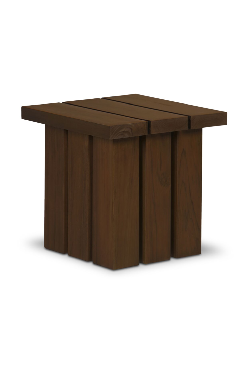 Slatted Teak Outdoor Side Table | Novi Living Denby | Oroa.com