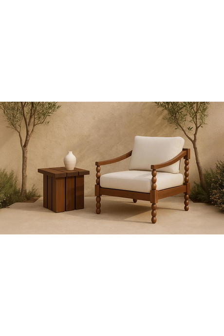 Slatted Teak Outdoor Side Table | Novi Living Denby | Oroa.com