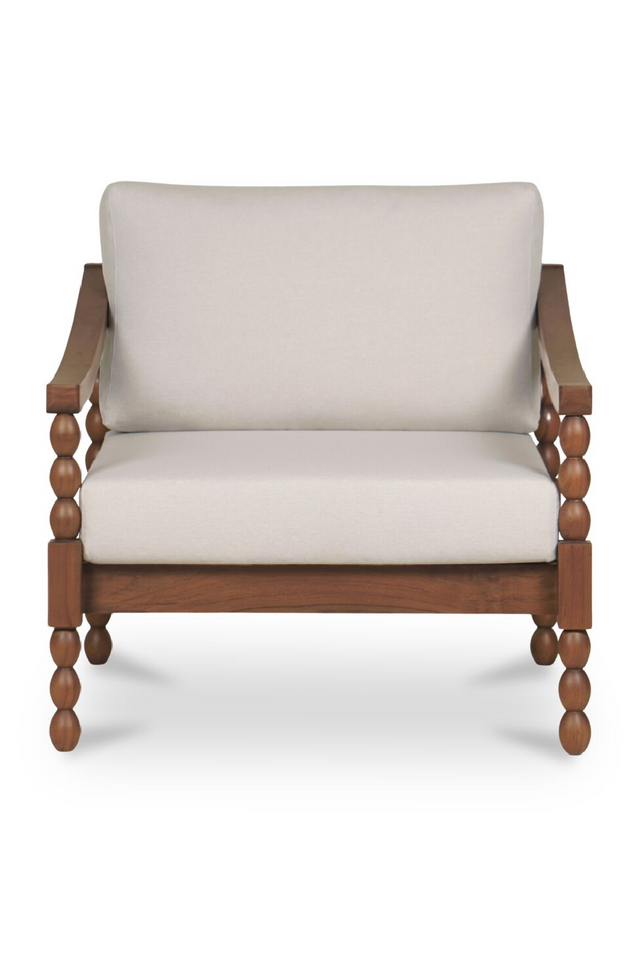 Turned-Leg Teak Outdoor Accent Chair | Novi Living Delilah | Oroa.com