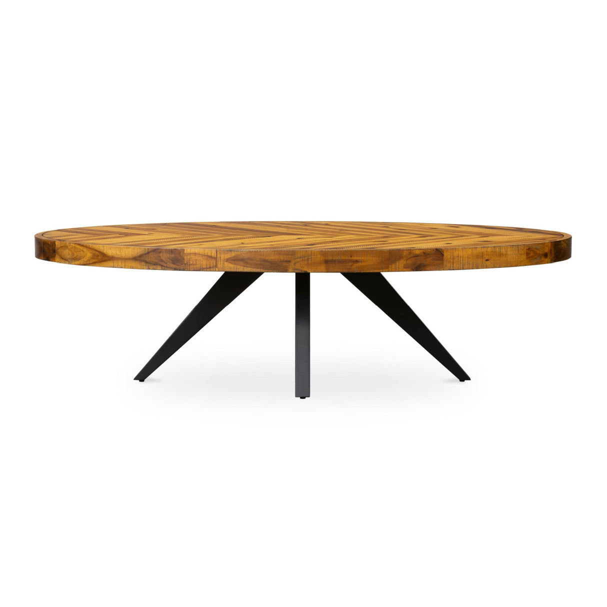Modern European furniture - Acacia Parquet Oval Coffee Table - www.oroa.com
