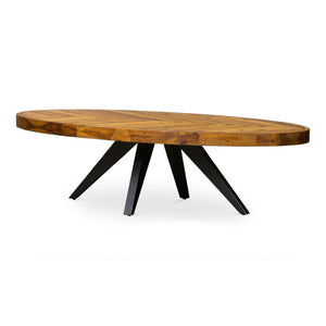 Modern European furniture - Acacia Parquet Oval Coffee Table - www.oroa.com
