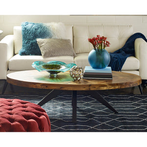 Modern European furniture - Acacia Parquet Oval Coffee Table - www.oroa.com
