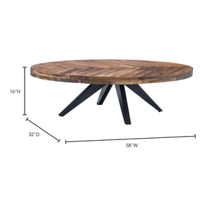 Modern European furniture - Acacia Parquet Oval Coffee Table - www.oroa.com