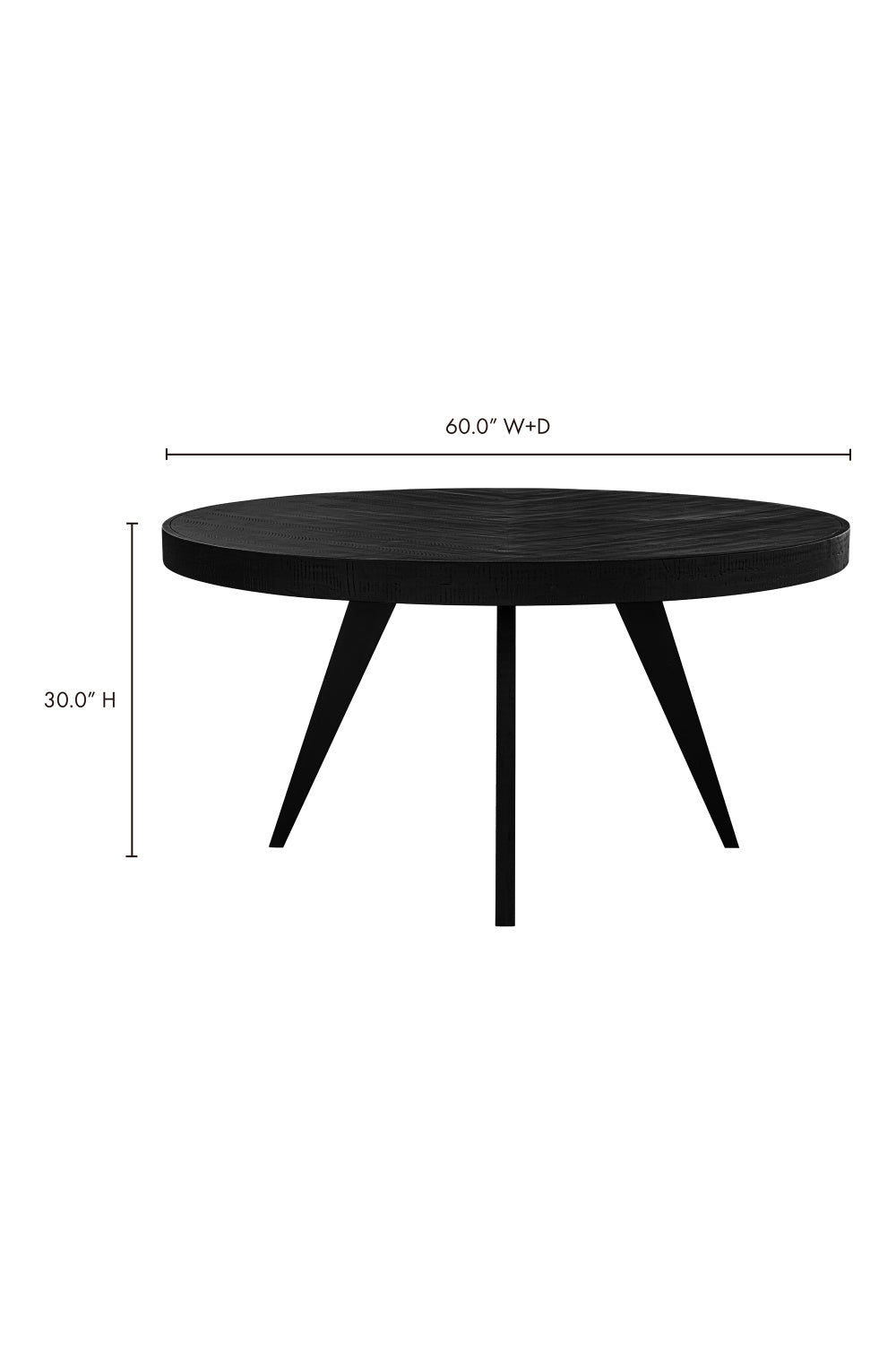 Modern European furniture - Black Acacia Round Dining Table - www.oroa.com