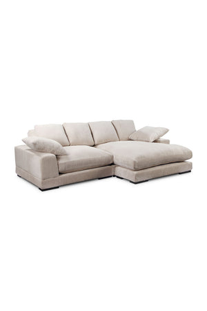   Modern European furniture - White Ribbed Fabric Sectional Sofa - www.oroa.com | Oroa.com
