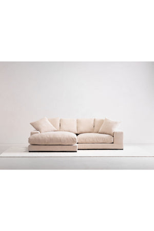   Modern European furniture - White Ribbed Fabric Sectional Sofa - www.oroa.com | Oroa.com