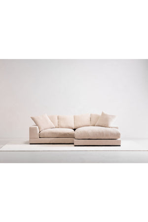   Modern European furniture - White Ribbed Fabric Sectional Sofa - www.oroa.com | Oroa.com