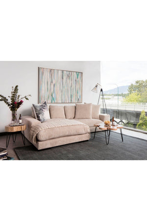   Modern European furniture - White Ribbed Fabric Sectional Sofa - www.oroa.com | Oroa.com