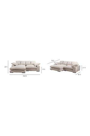   Modern European furniture - White Ribbed Fabric Sectional Sofa - www.oroa.com | Oroa.com