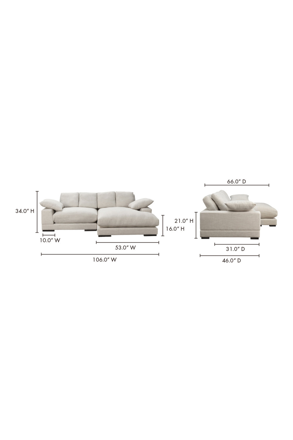 Modern European furniture - Gray Sectional Sofa - www.oroa.com