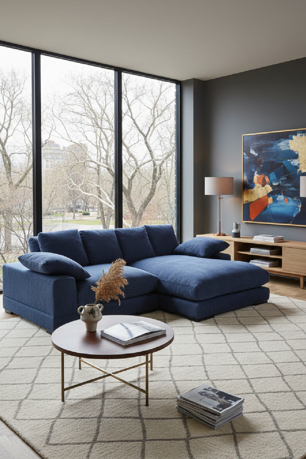 Corduroy Sectional Sofa | Novi Living Plunge | Oroa.com