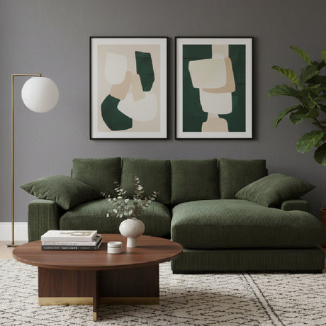 Modern European furniture - Dark Green Sectional Sofa - www.oroa.com