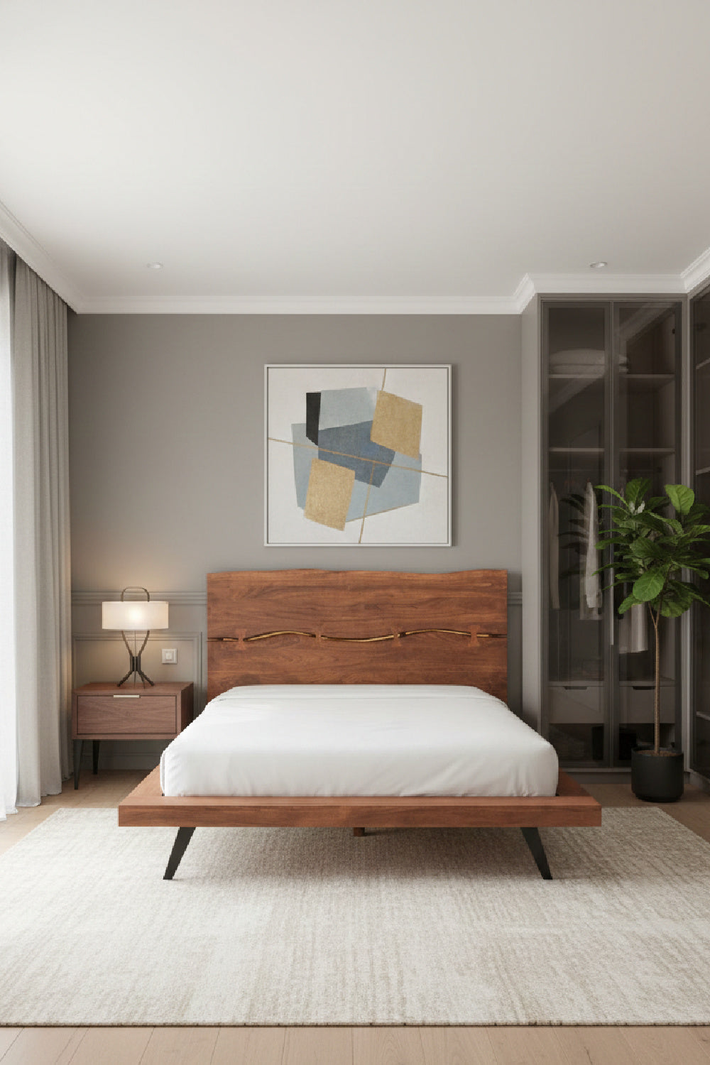 Acacia Organic-Edge Headboard Bed | Novi Living Madagascar | Oroa.com
