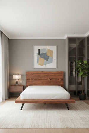 Acacia Organic-Edge Headboard Bed | Novi Living Madagascar | Oroa.com