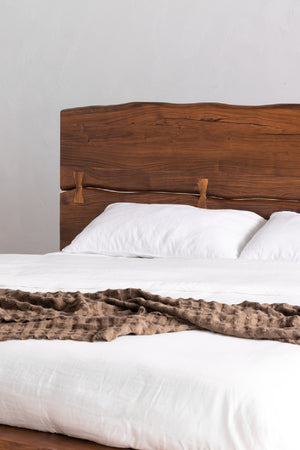 Acacia Organic-Edge Headboard Bed | Novi Living Madagascar | Oroa.com