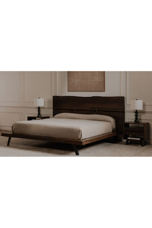 Modern European furniture - Brown Solid Acacia Bed - www.oroa.com