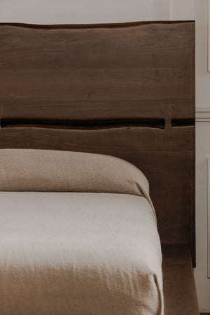 Modern European furniture - Brown Solid Acacia Bed - www.oroa.com