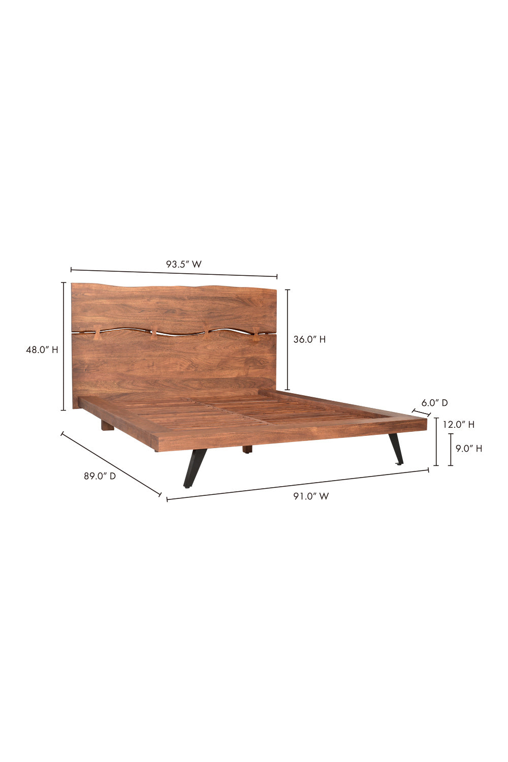 Acacia Organic-Edge Headboard Bed | Novi Living Madagascar | Oroa.com