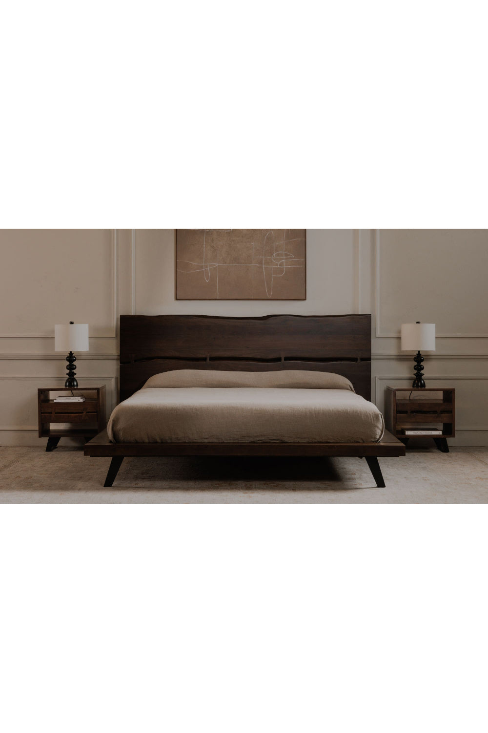 Modern European furniture - Brown Solid Acacia Bed - www.oroa.com