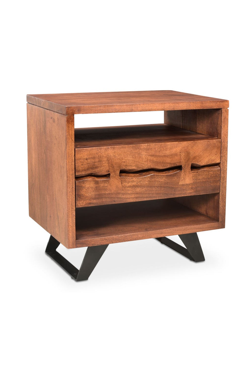 Modern European furniture - Solid Acacia 1-Drawer Nightstand - www.oroa.com