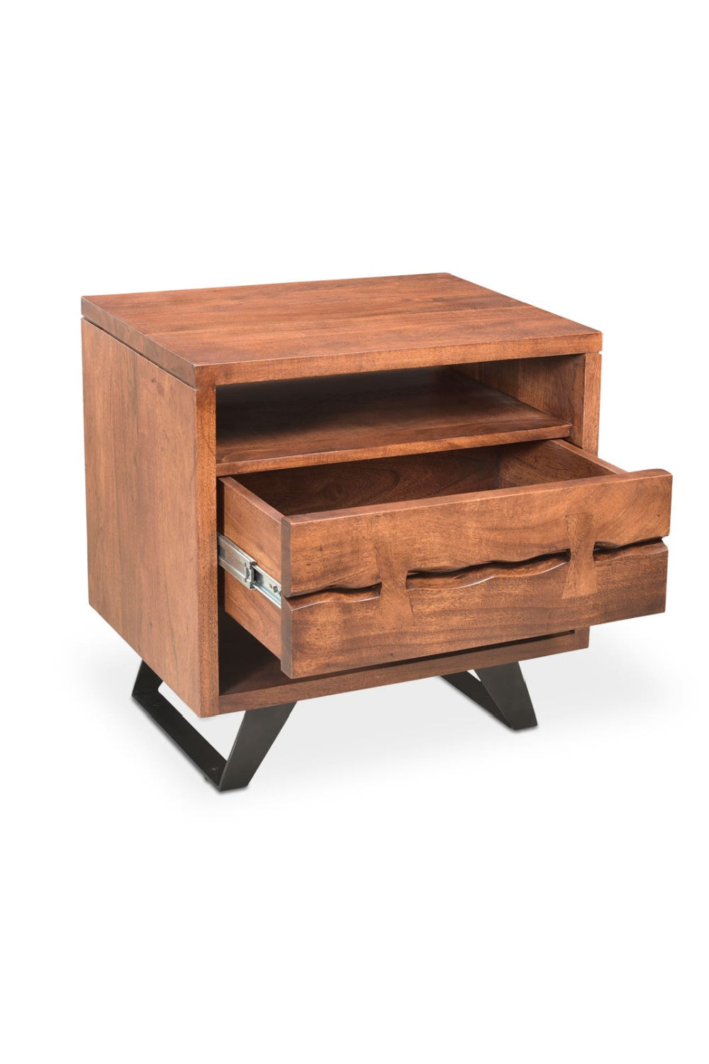 Modern European furniture - Solid Acacia 1-Drawer Nightstand - www.oroa.com