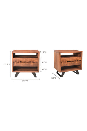 Modern European furniture - Solid Acacia 1-Drawer Nightstand - www.oroa.com