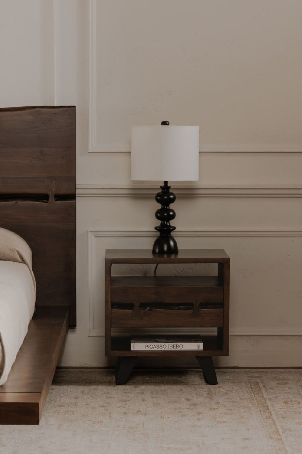 Modern European furniture - Solid Acacia 1-Drawer Nightstand - www.oroa.com