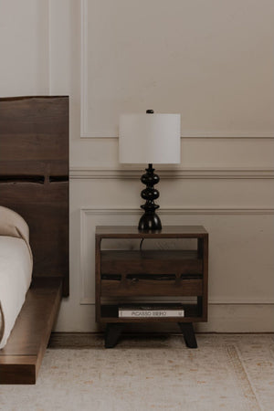 Modern European furniture - Solid Acacia 1-Drawer Nightstand - www.oroa.com
