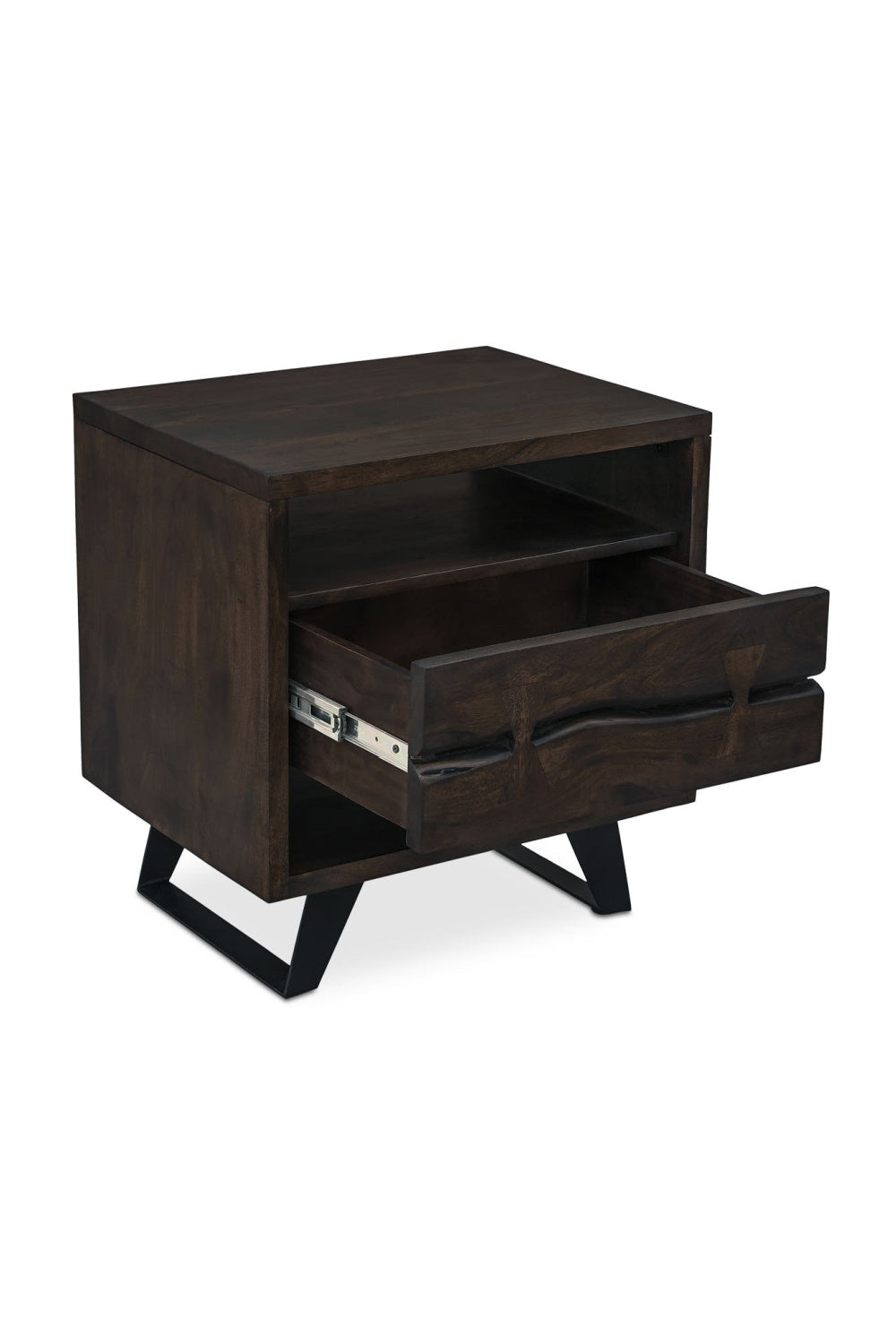 Modern European furniture - Solid Acacia 1-Drawer Nightstand - www.oroa.com