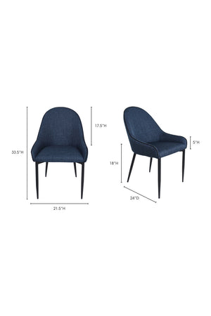 Modern European furniture - Blue Dining Chair Set (2) - www.oroa.com