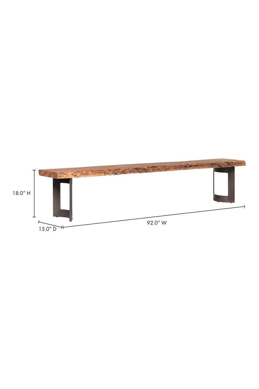 Modern European furniture - Brown Acacia Bench - www.oroa.com