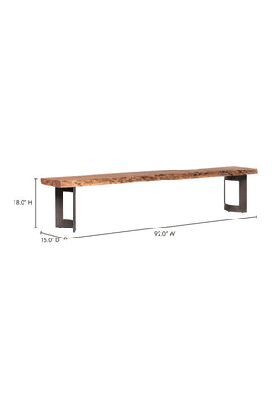 Modern European furniture - Brown Acacia Bench - www.oroa.com