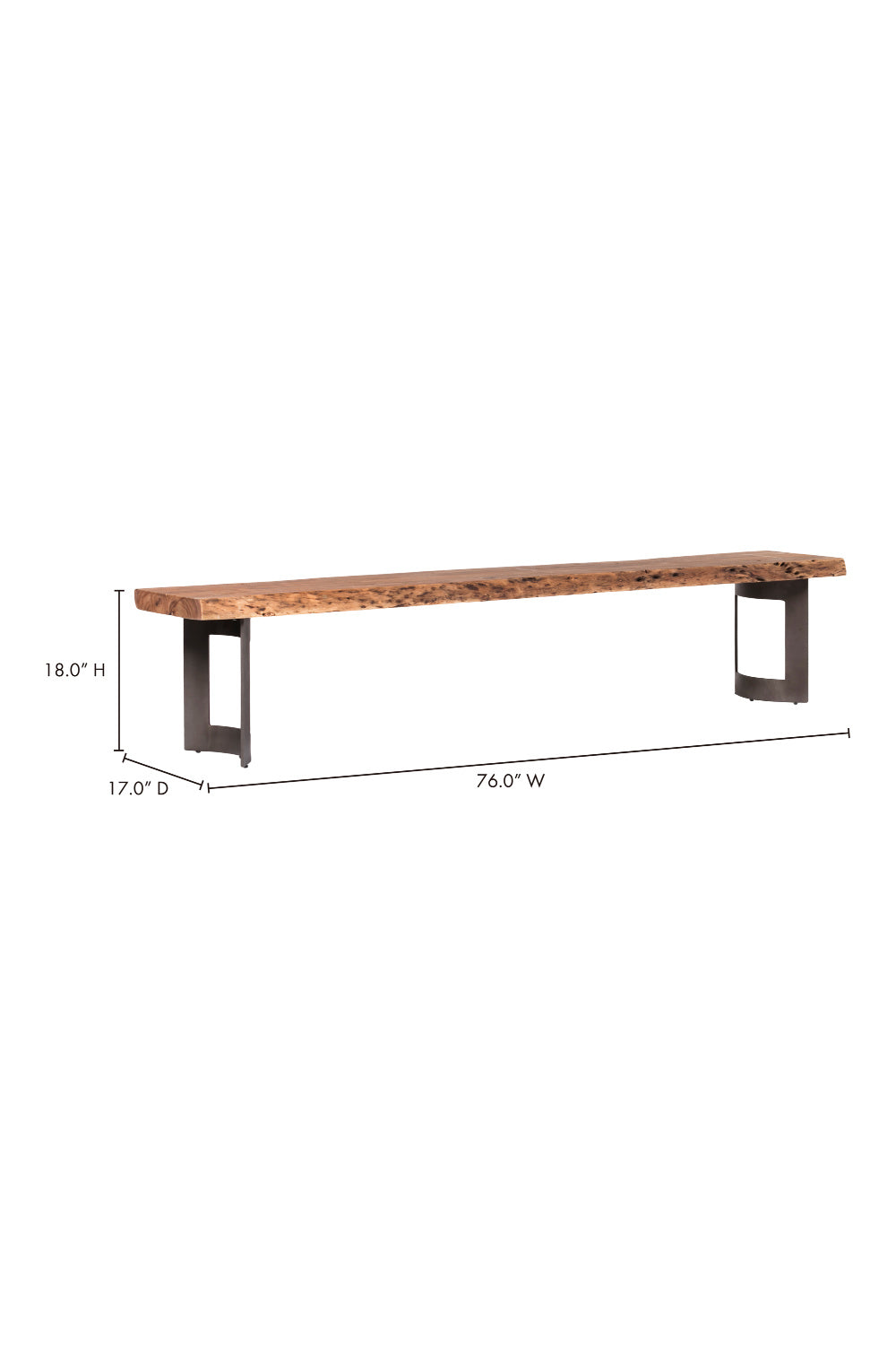 Rustic Natural Acacia Bench | Novi Living Bent | Oroa.com