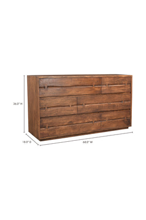 Modern European furniture - Solid Acacia 6-Drawer Dresser - www.oroa.com