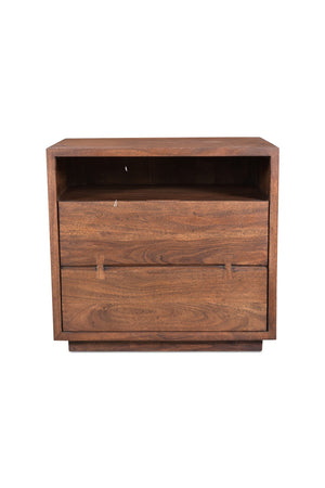 Modern European furniture - Solid Acacia 2-Drawer Nightstand - www.oroa.com