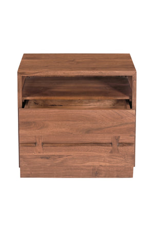 Modern European furniture - Solid Acacia 2-Drawer Nightstand - www.oroa.com