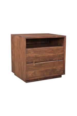 Modern European furniture - Solid Acacia 2-Drawer Nightstand - www.oroa.com