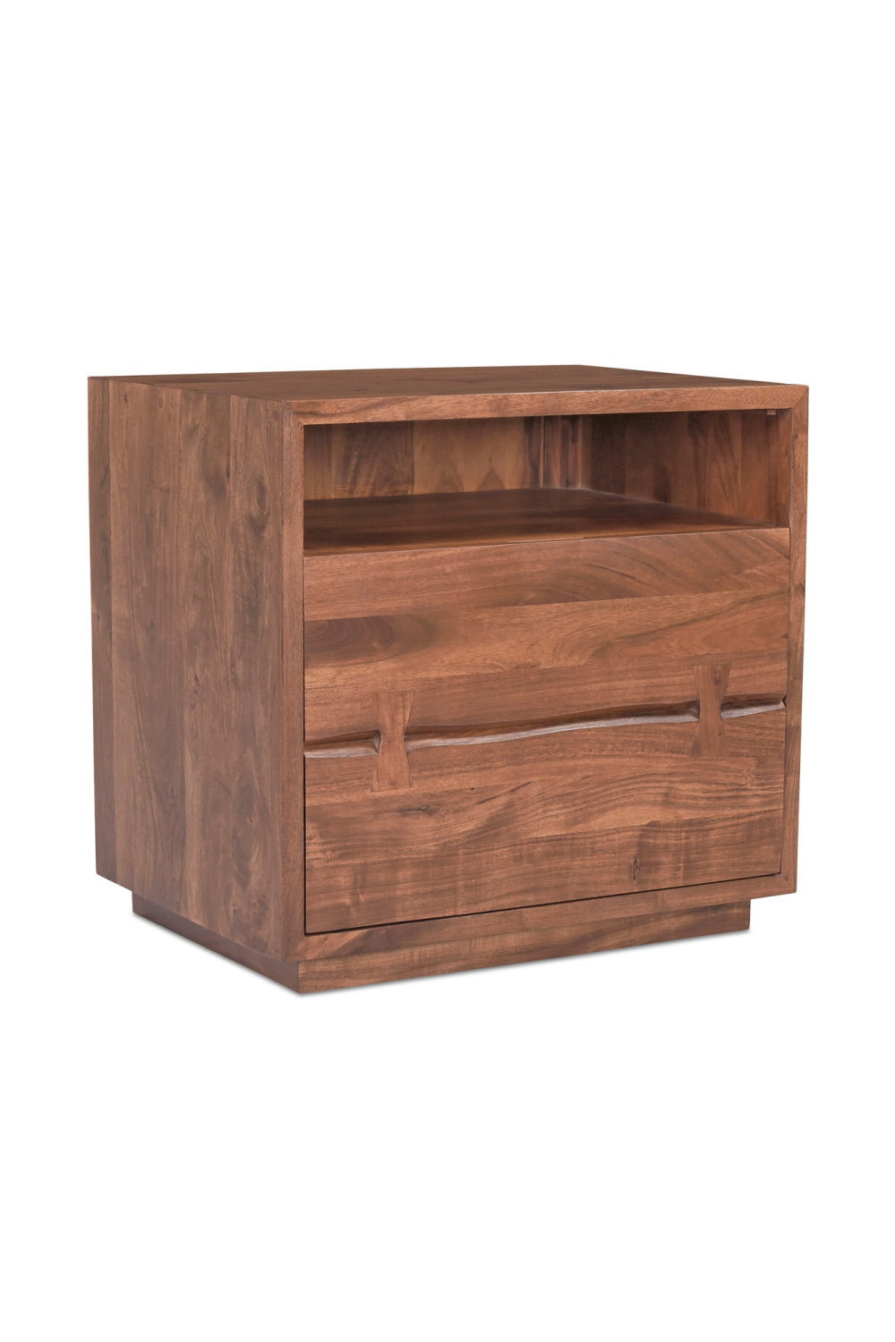 Modern European furniture - Solid Acacia 2-Drawer Nightstand - www.oroa.com