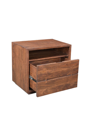 Modern European furniture - Solid Acacia 2-Drawer Nightstand - www.oroa.com