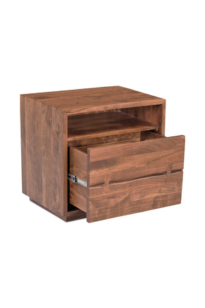 Modern European furniture - Solid Acacia 2-Drawer Nightstand - www.oroa.com