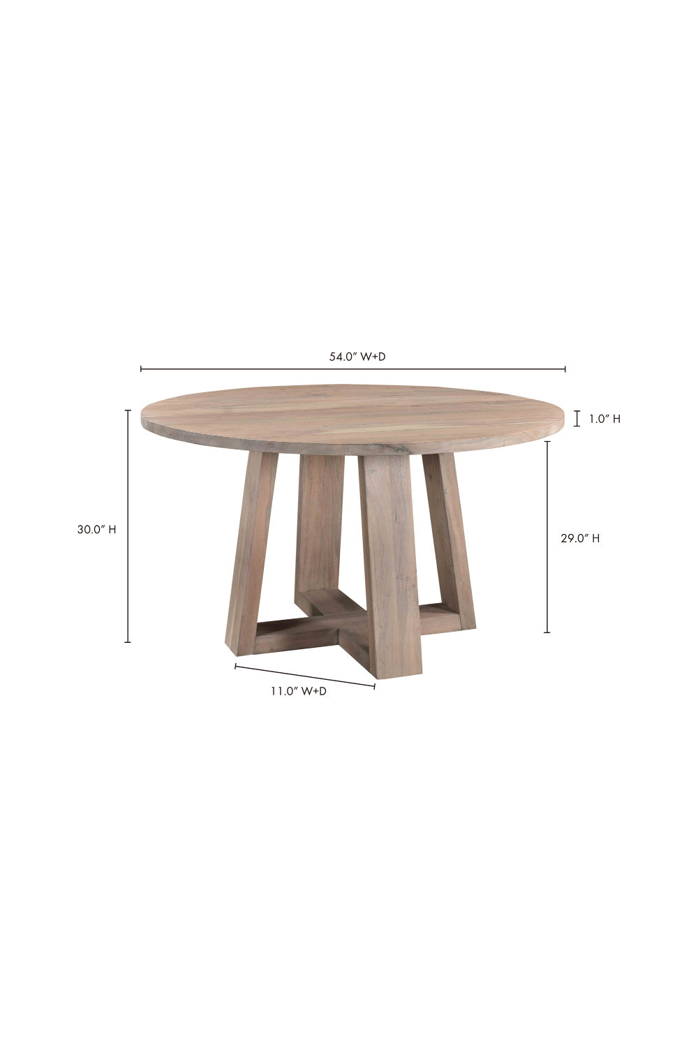 Modern European furniture - Whitewashed Acacia Round Dining Table - www.oroa.com