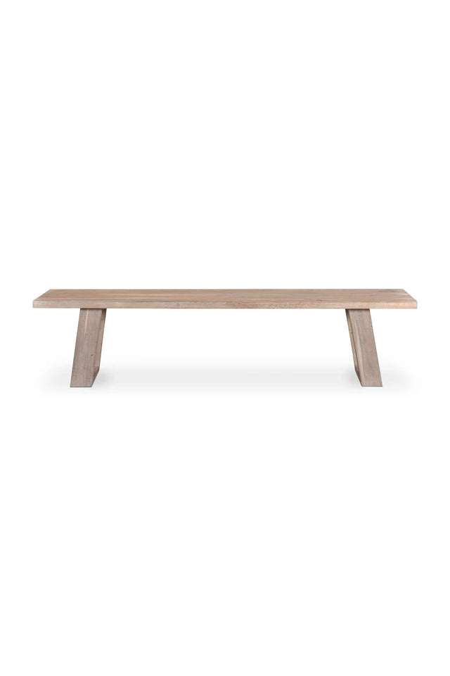 Modern European furniture - Whitewashed Acacia Wood Bench - www.oroa.com