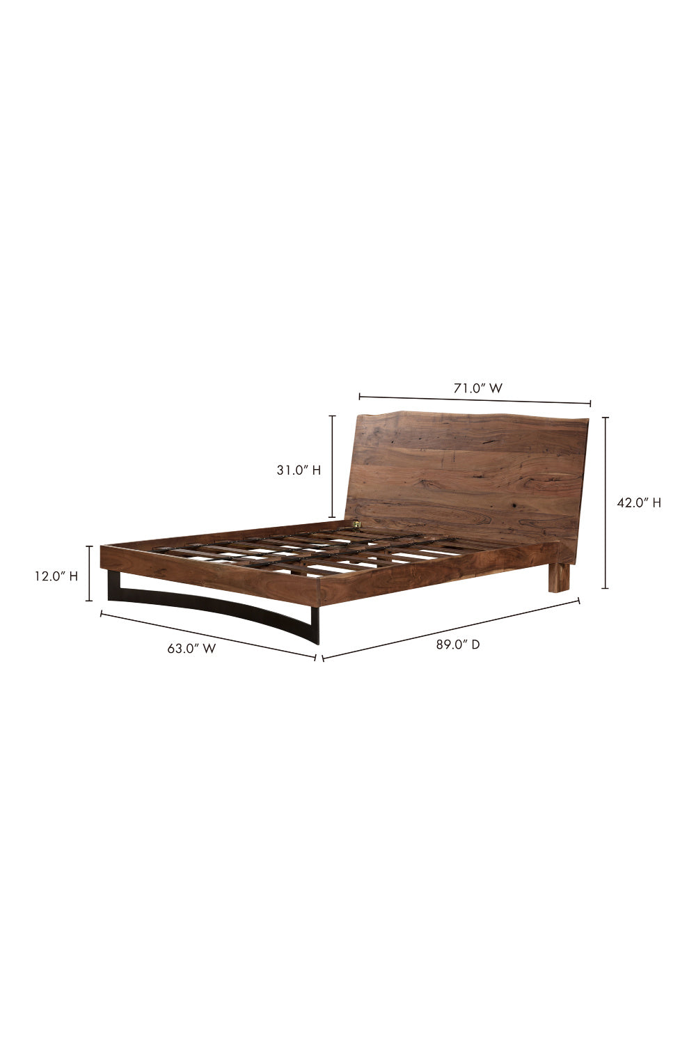 Rustic Natural Acacia Bed | Novi Living Bent | Oroa.com